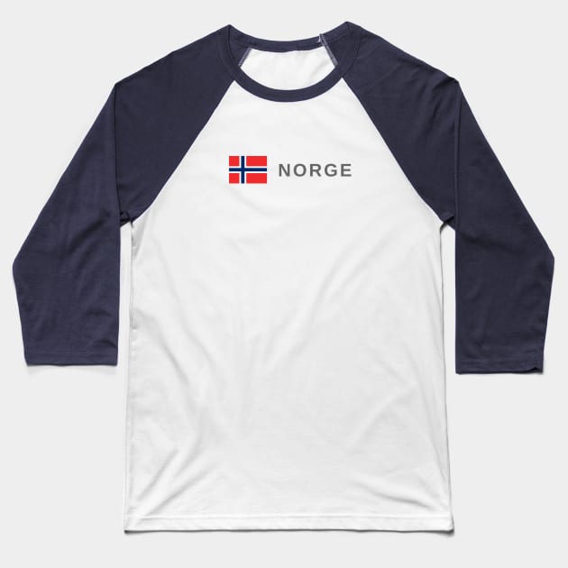 Norge Norway Baseball T-Shirt by tshirtsnorway